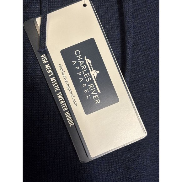 Charles River Apparel Mens Mystic Sweater Hoodie XXL Navy Heather 60% Cotton 40% - Picture 3 of 9